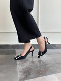 Zapatilla Negra Perlas