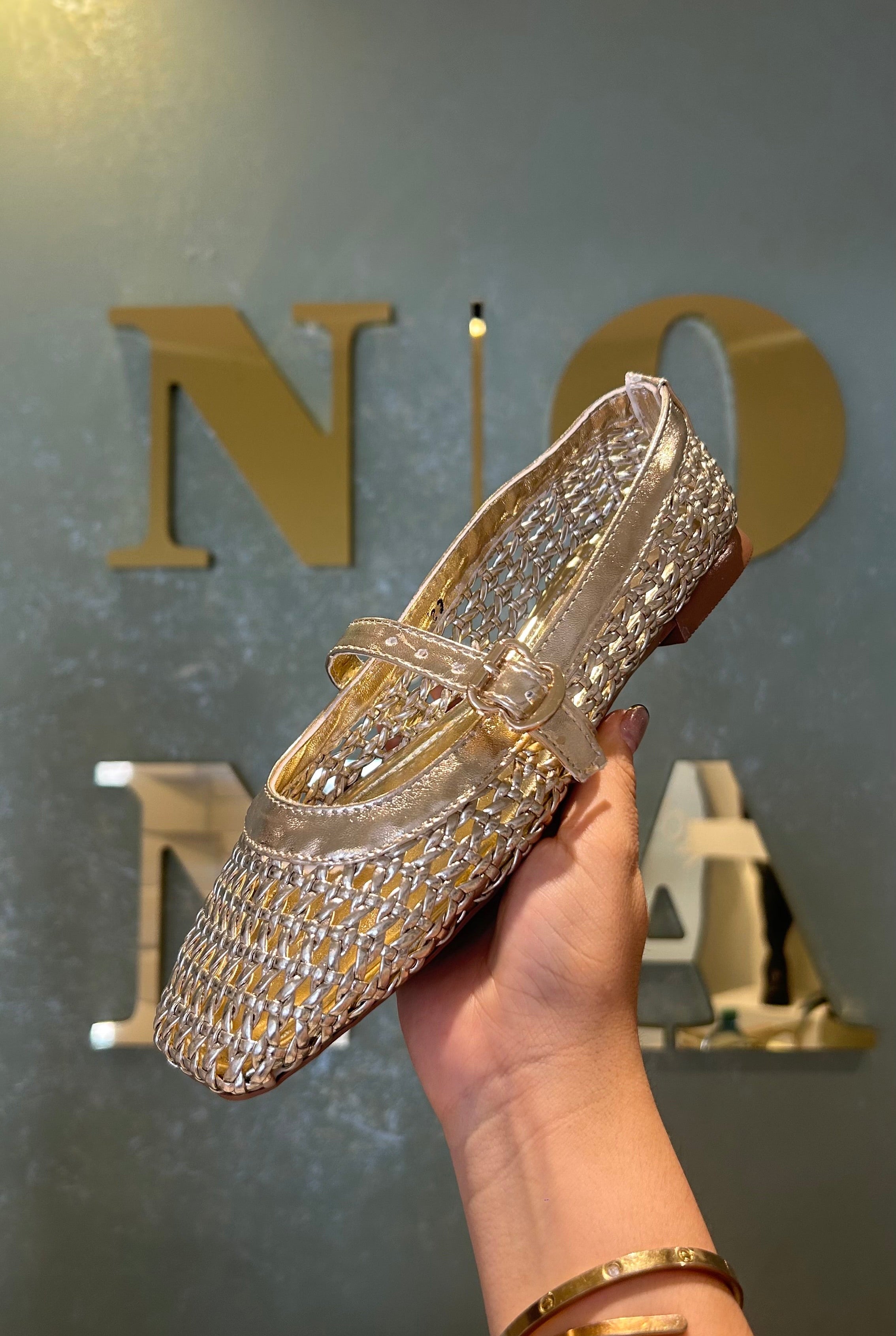 Flat Tejido Oro