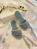 Sandalia Brillos Azul