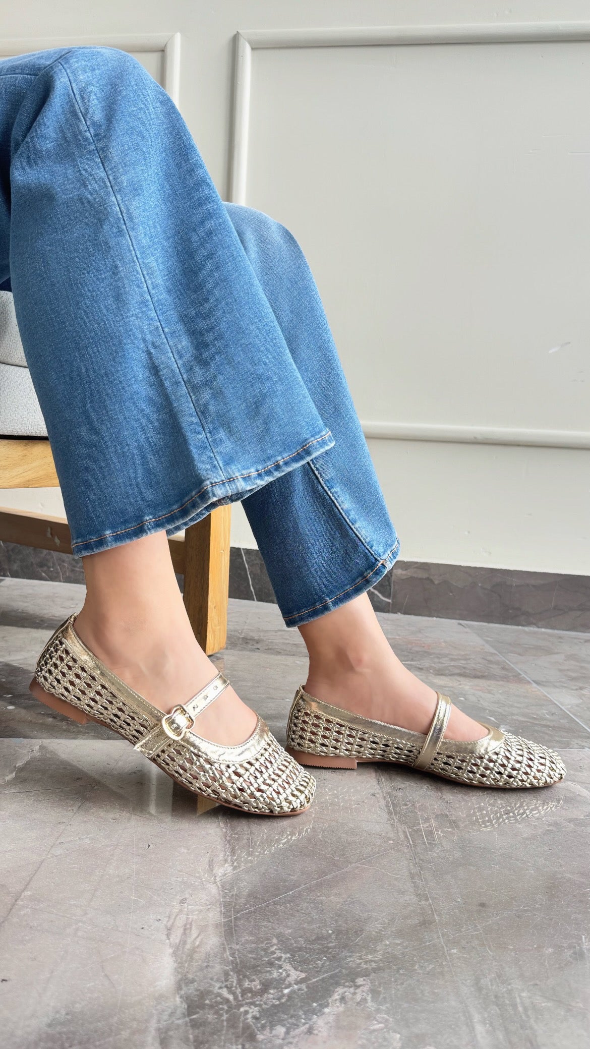 Flat Tejido Oro
